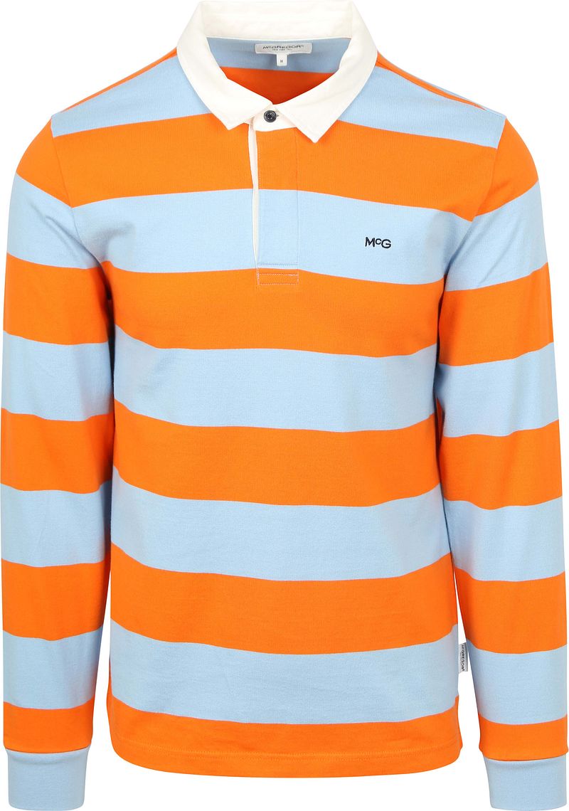 McGregor Rugbyshirt Streifen Orange Blau - Größe XXL günstig online kaufen