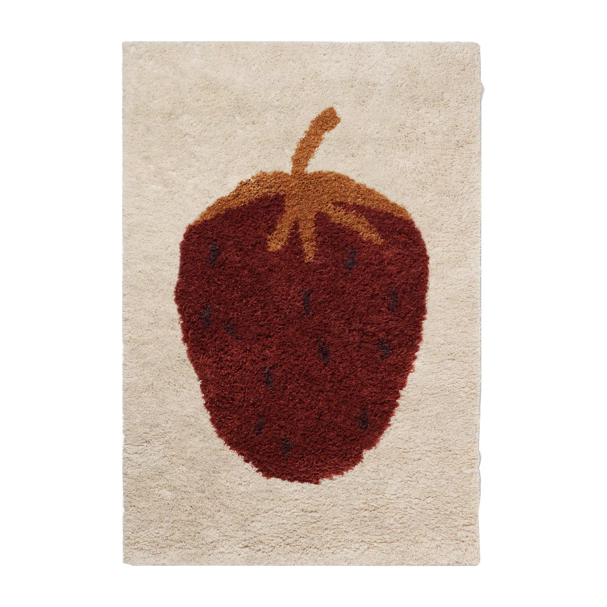 ferm LIVING - Fruiticana Tufted Erdbeere Teppich 180x120cm - beige/LxB 180x günstig online kaufen