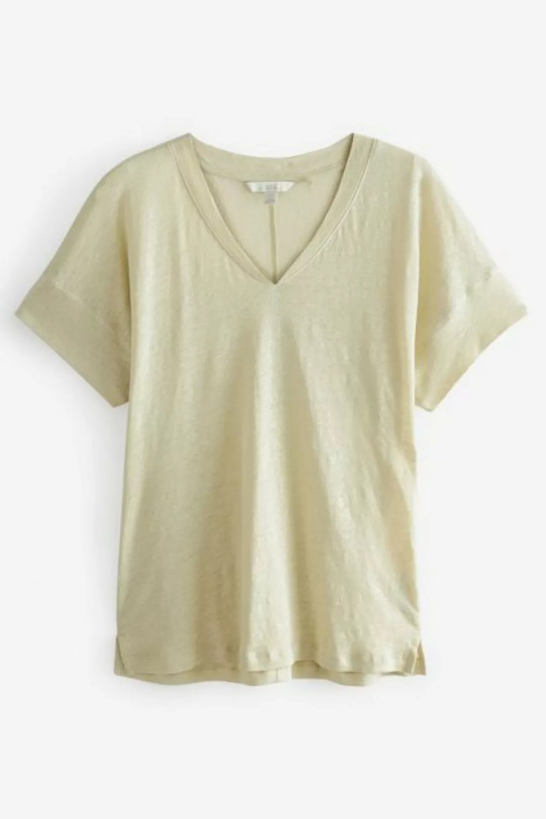 Next T-Shirt Hochwertiges T-Shirt mit V-Ausschnitt aus Leinen (1-tlg) günstig online kaufen