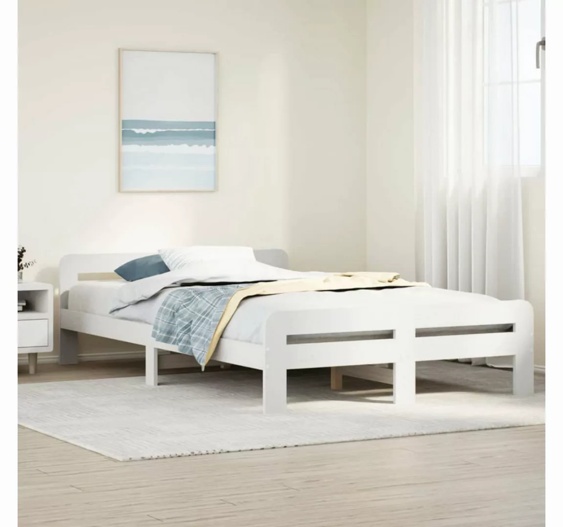 vidaXL Bett, Massivholzbett ohne Matratze Wachsbraun 120x200 cm Kiefernholz günstig online kaufen