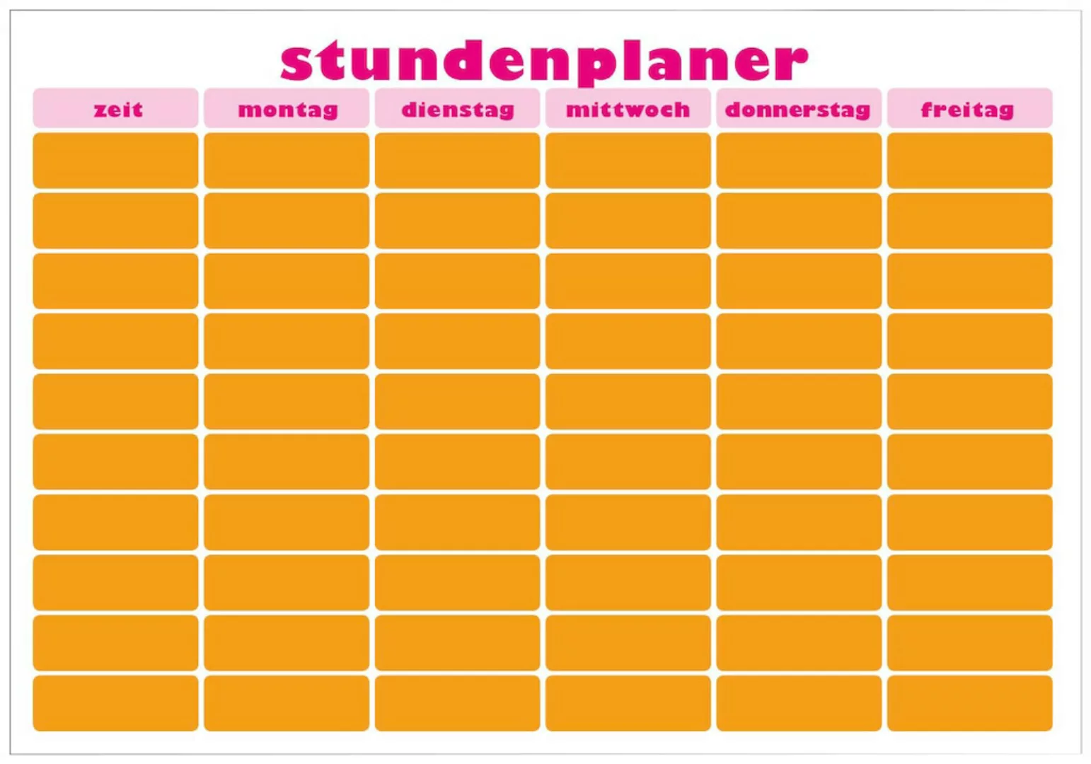 MySpotti Wandsticker "Memo Kids Stundenplaner pink-orange", (1 St.) günstig online kaufen