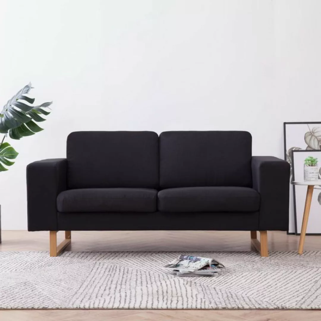 vidaXL Sofa 2-Sitzer-Sofa Stoff Schwarz Couch günstig online kaufen