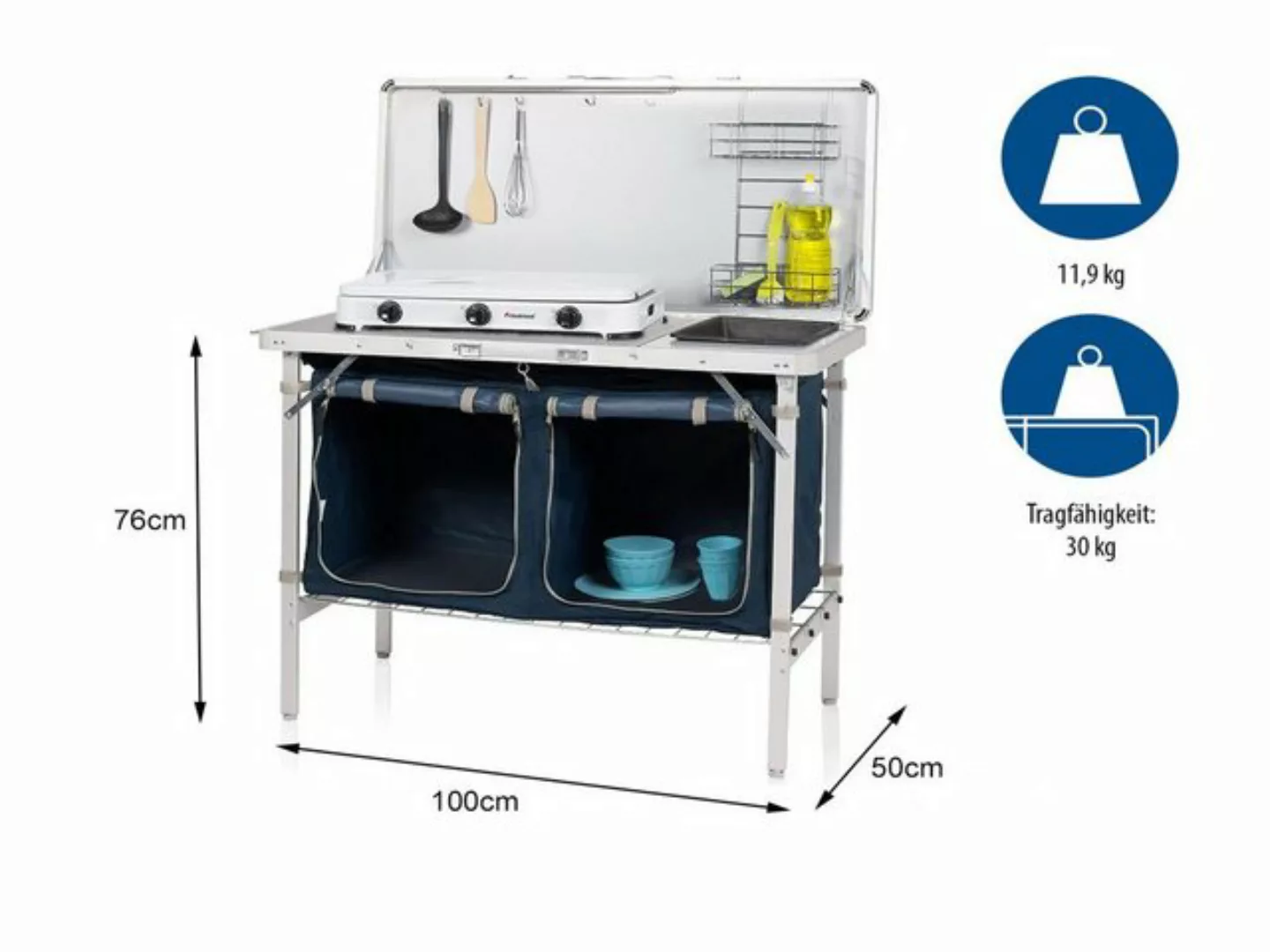 Campart Spülenschrank mobile Küchenbox mit Spüle Outdoor Küchenschrank falt günstig online kaufen