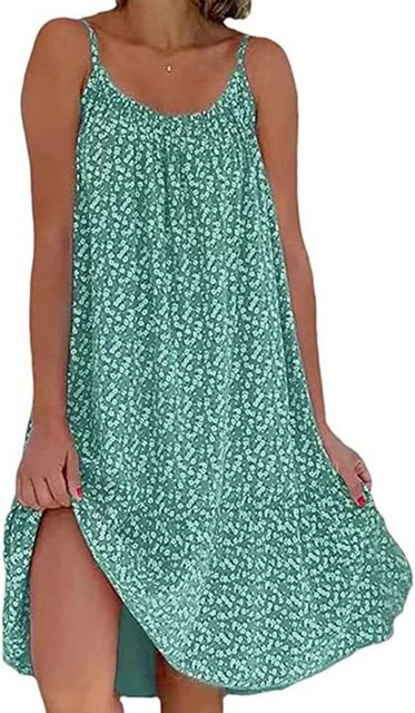 KIKI Strandkleid Lässiges Strandkleid für Damen, floraler Spaghettiträgerro günstig online kaufen