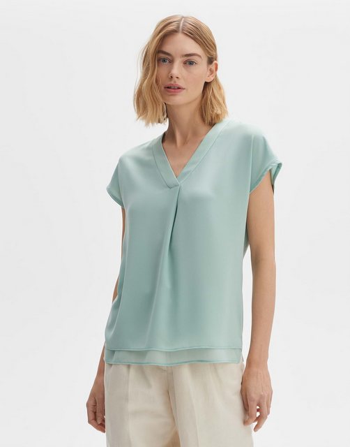 OPUS Shirtbluse Feliso lockere Passform Chiffon in der Front Das Model ist günstig online kaufen