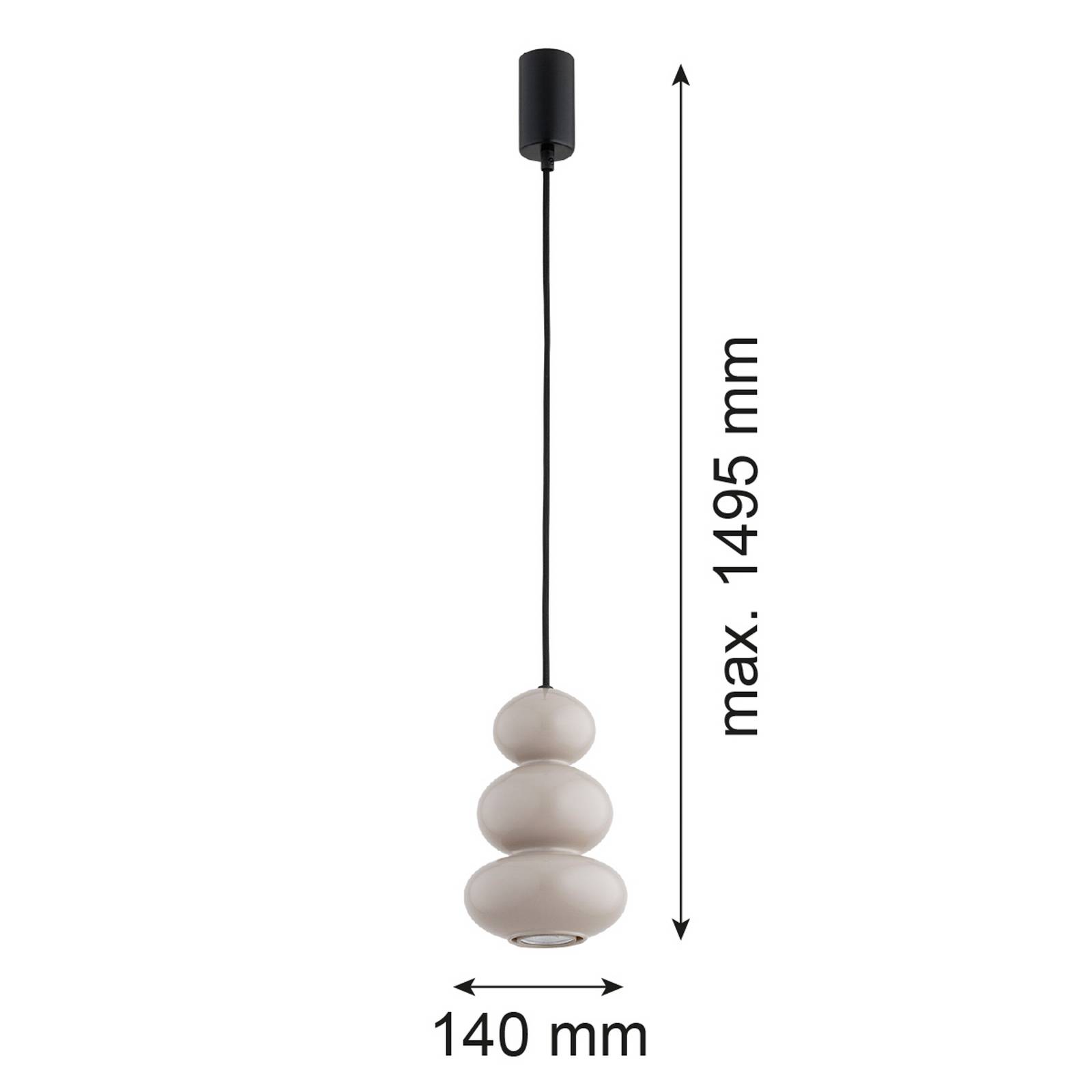 Hängeleuchte Oman, grau glänzend, Glas, Ø 14 cm günstig online kaufen