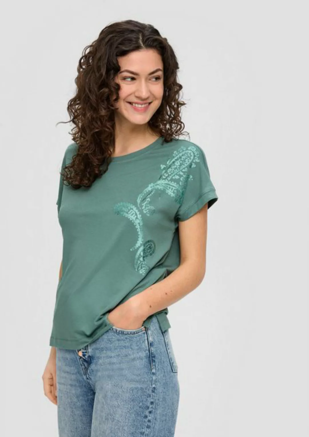 s.Oliver Shirttop T-Shirt mit Pailletten Pailletten günstig online kaufen