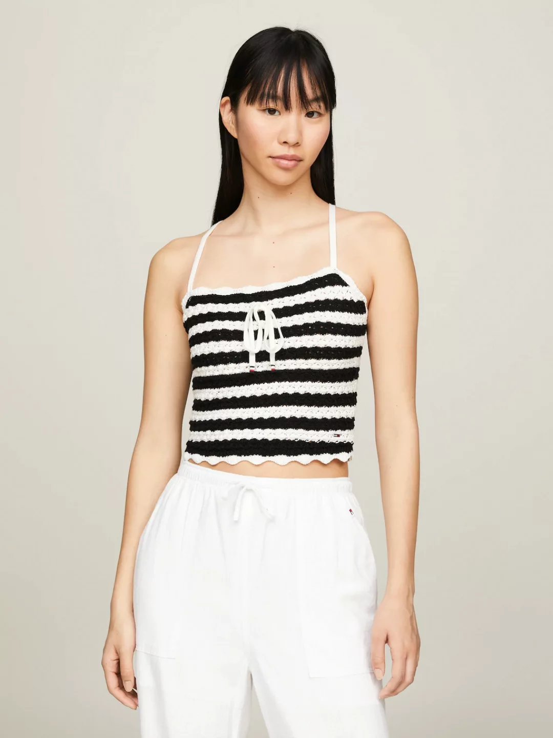 Tommy Jeans Spaghettitop TJW CROCHET STRIPE TOP günstig online kaufen