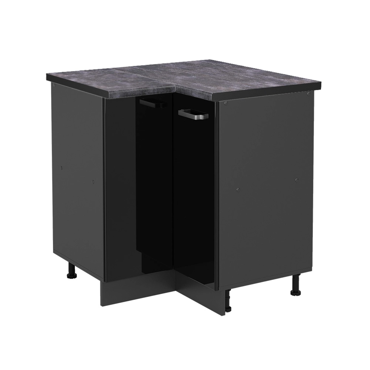 Vicco Eckunterschrank R-Line, Schwarz Hochglanz/Anthrazit, 75.6 günstig online kaufen