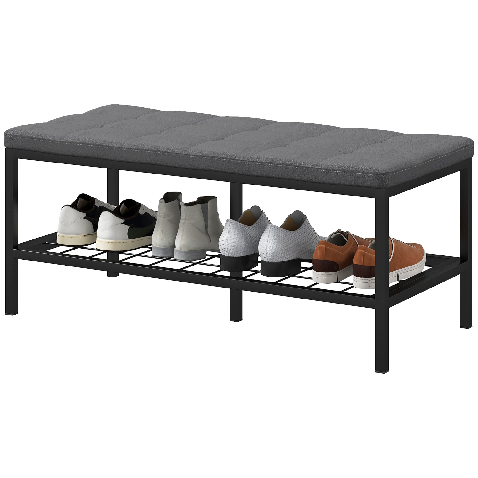 HOMCOM Schuhbank Schuhschrank mit gepolstertem Kissen und Regal, Eingangsba günstig online kaufen