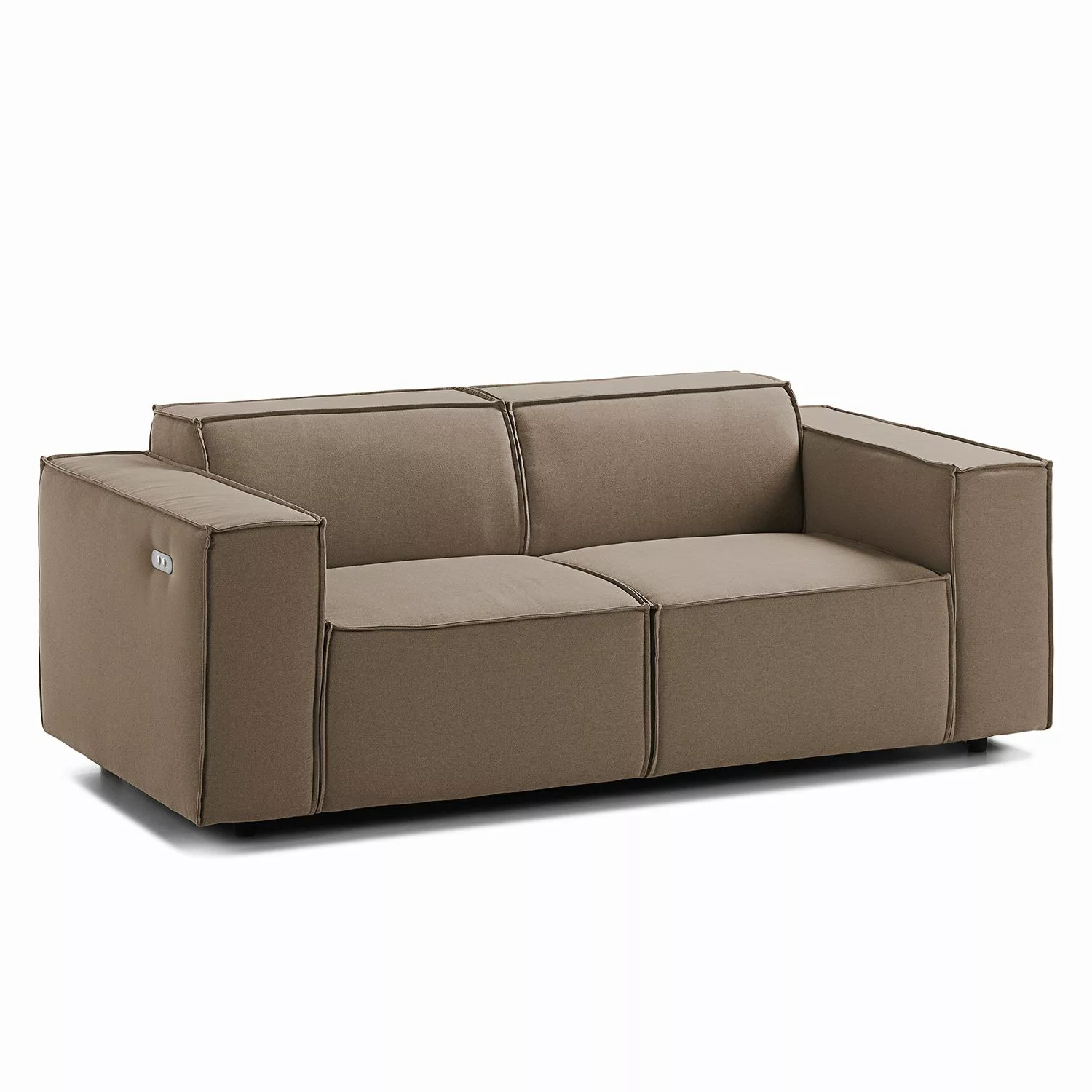 home24 Sofa Kinx 2-Sitzer Cappuccino Strukturstoff 189x70x96 cm (BxHxT) Mod günstig online kaufen