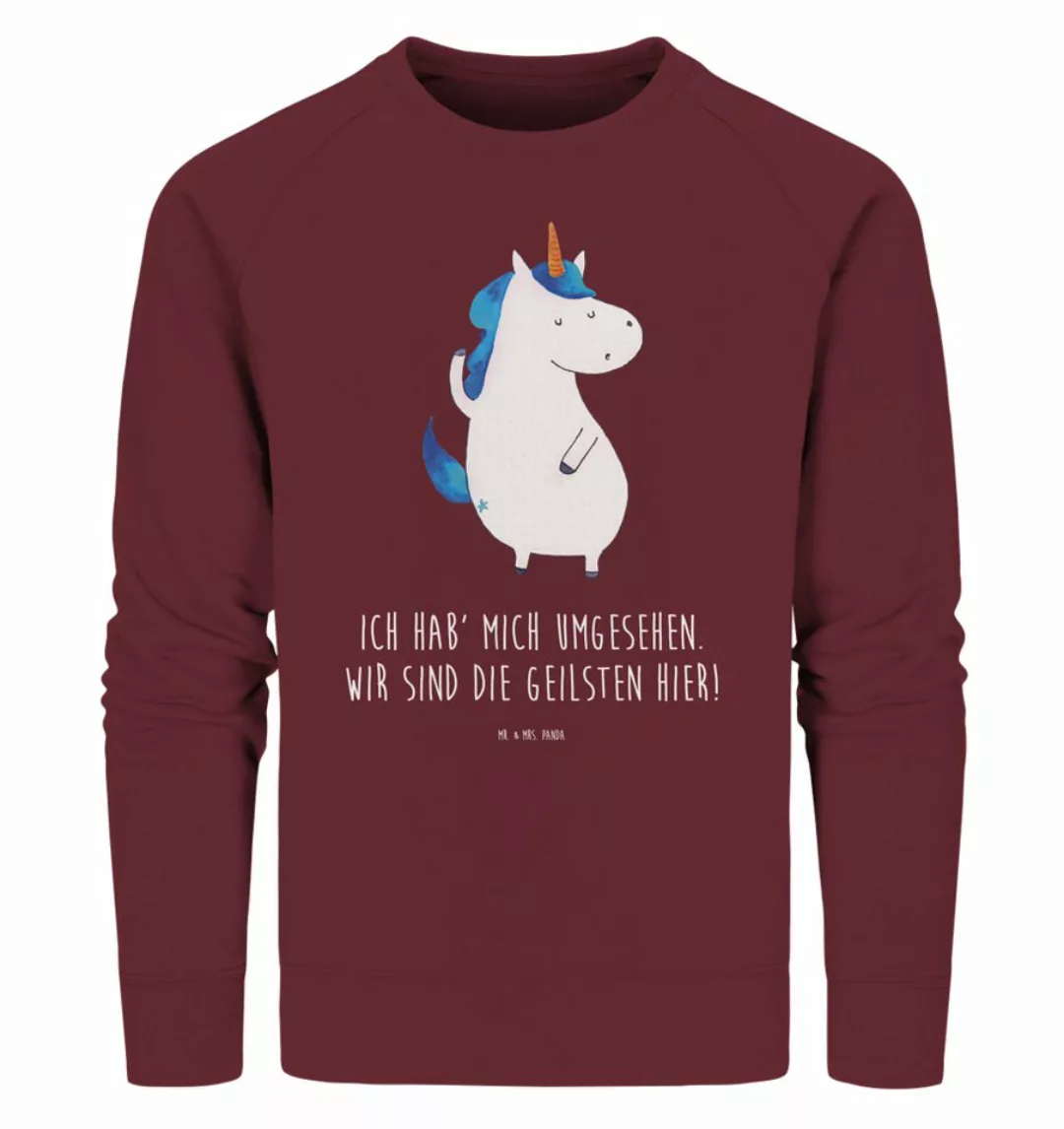 Mr. & Mrs. Panda Longpullover Größe L Einhorn Mann - Burgundy - Geschenk, E günstig online kaufen