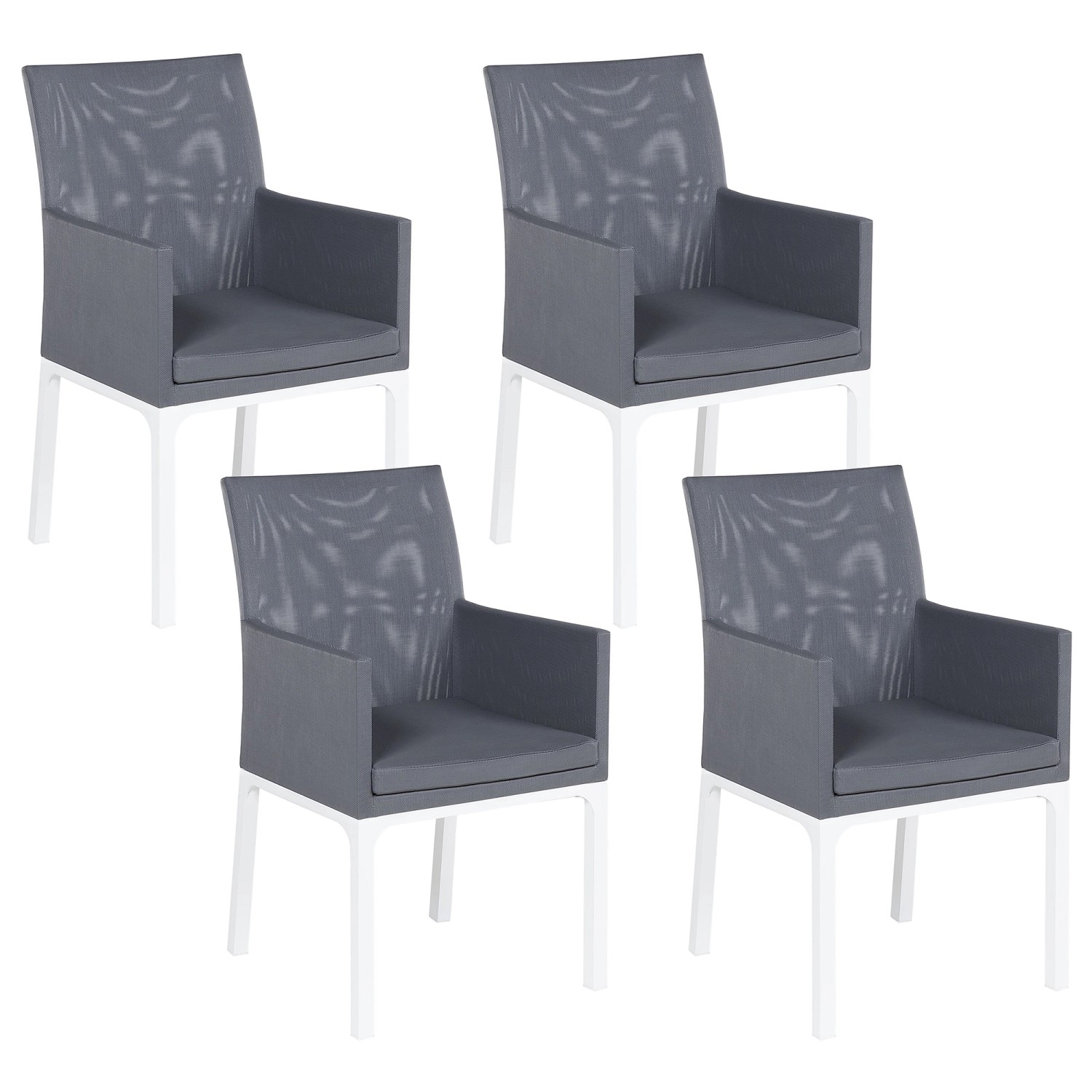 Beliani Gartenstuhl Grau Weiss 62x52x91 günstig online kaufen