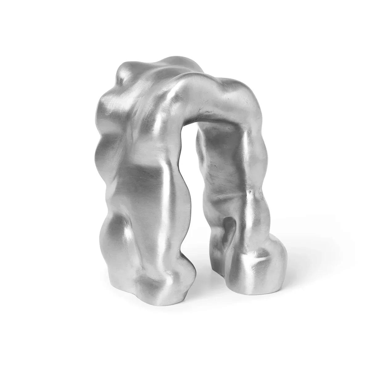 Skulptur Morf grau silber metall / Recyceltes Aluminium - 14 x 10 cm x H 18 günstig online kaufen