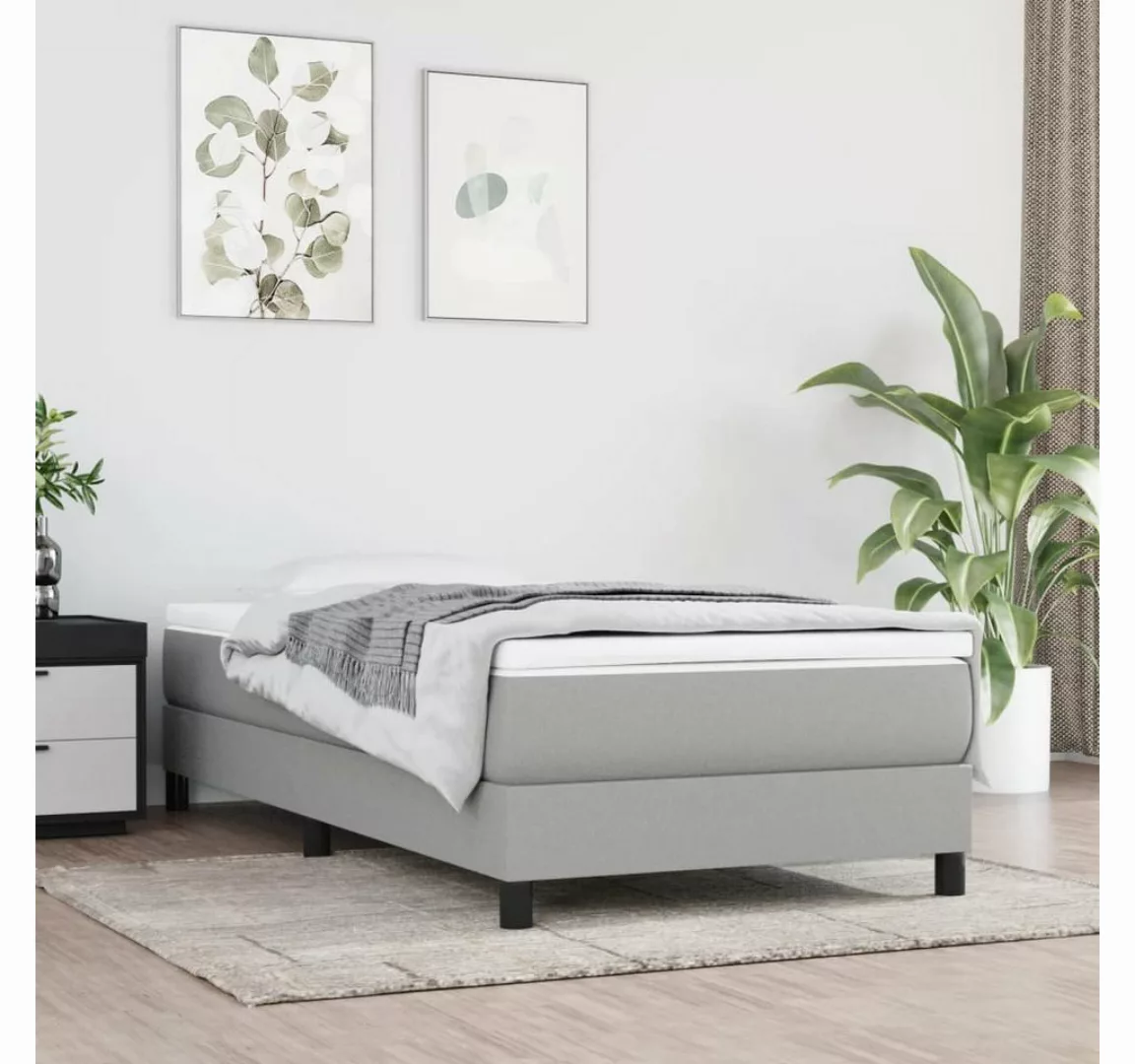 furnicato Bett Boxspringbett mit Matratze Hellgrau 90x200 cm Stoff günstig online kaufen