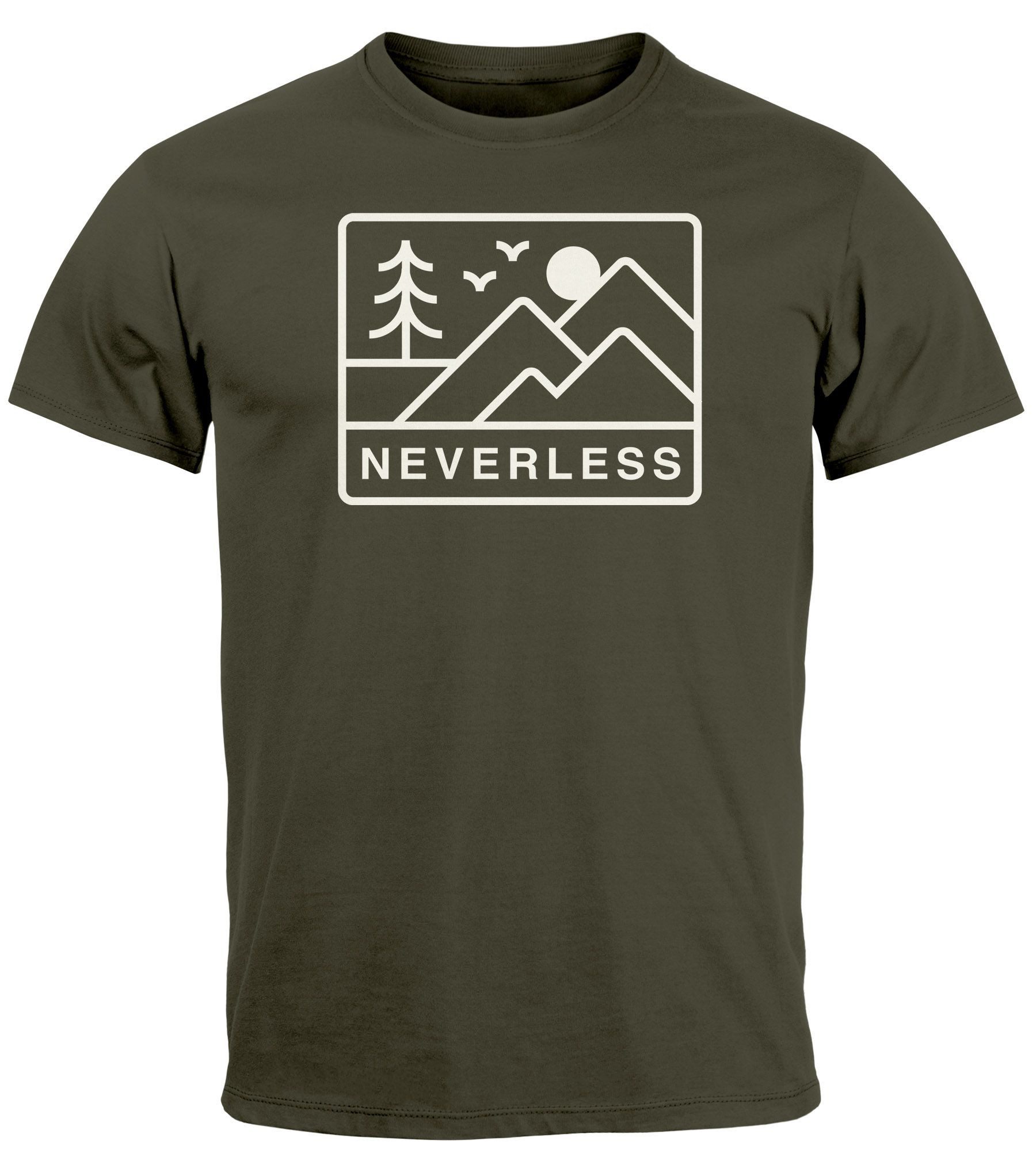 Neverless Print-Shirt Herren T-Shirt Outdoor Grafik günstig online kaufen