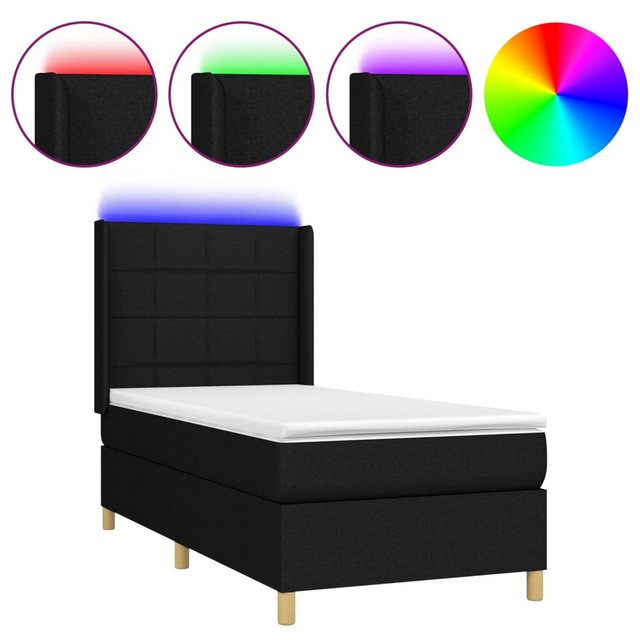 vidaXL Boxspringbett Bett Boxspringbett mit Matratze und LED Stoff (90 x 19 günstig online kaufen