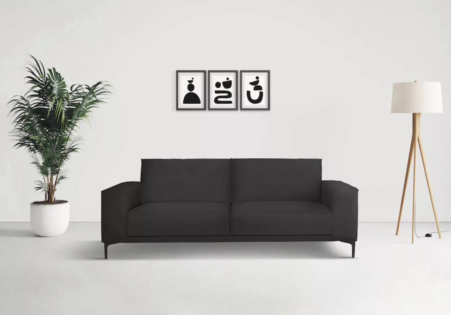 Places of Style 3-Sitzer "3er Sofa Oland, Struktur, Flachgewebe, Luxus-Micr günstig online kaufen