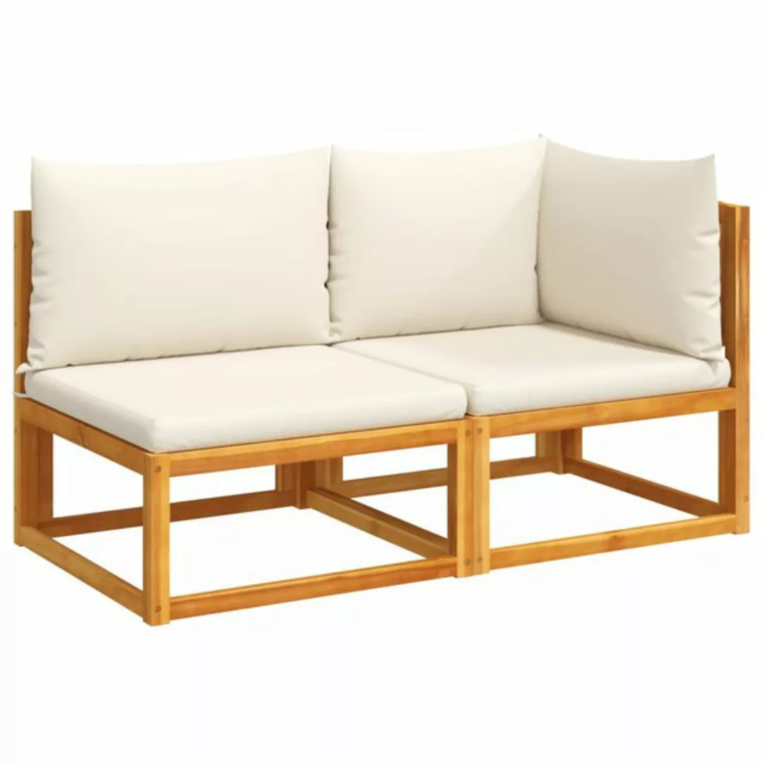 vidaXL Loungesofa Gartensofa mit Kissen 2-Sitzer Massivholz Akazie, 1 Teile günstig online kaufen