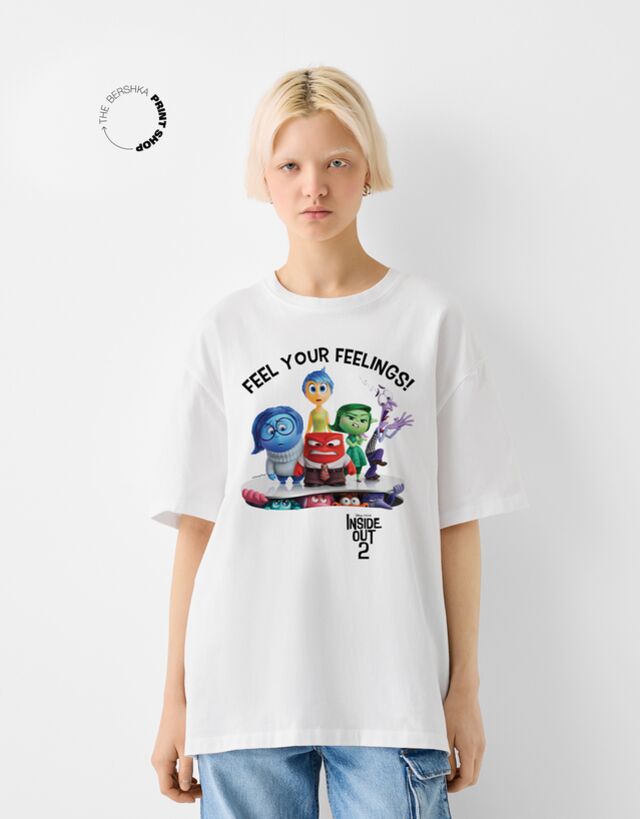 Bershka T-Shirt Inside Out 2 Mit Kurzen Ärmeln Damen M Weiss günstig online kaufen