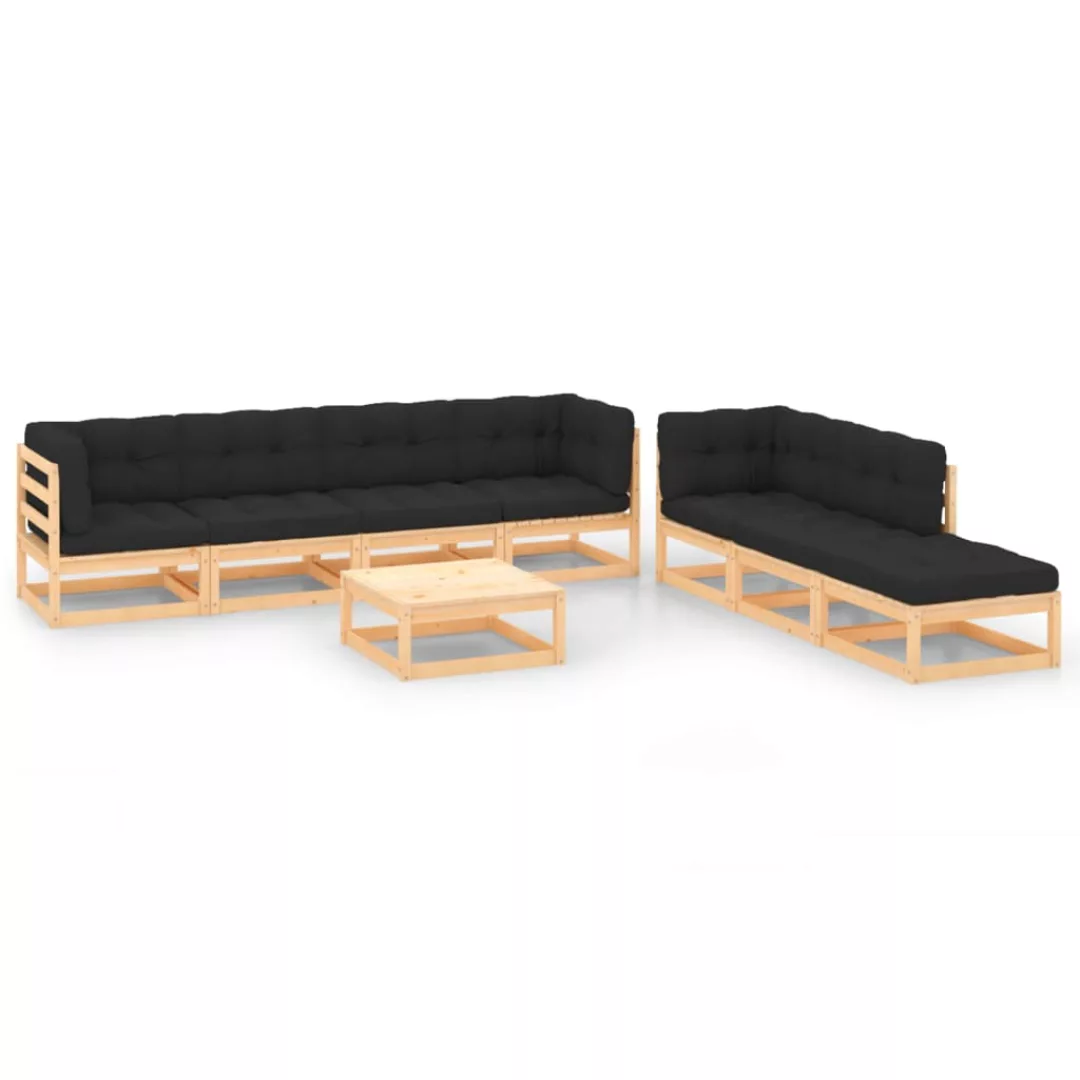 8-tlg. Garten-lounge-set Mit Kissen Massivholz Kiefer günstig online kaufen