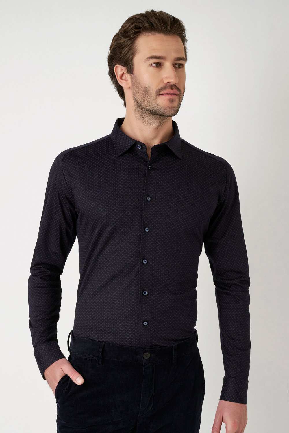 DESOTO Langarmhemd "Jerseyhemd Casual Kent langarm", Flexibler Stretch, mit günstig online kaufen