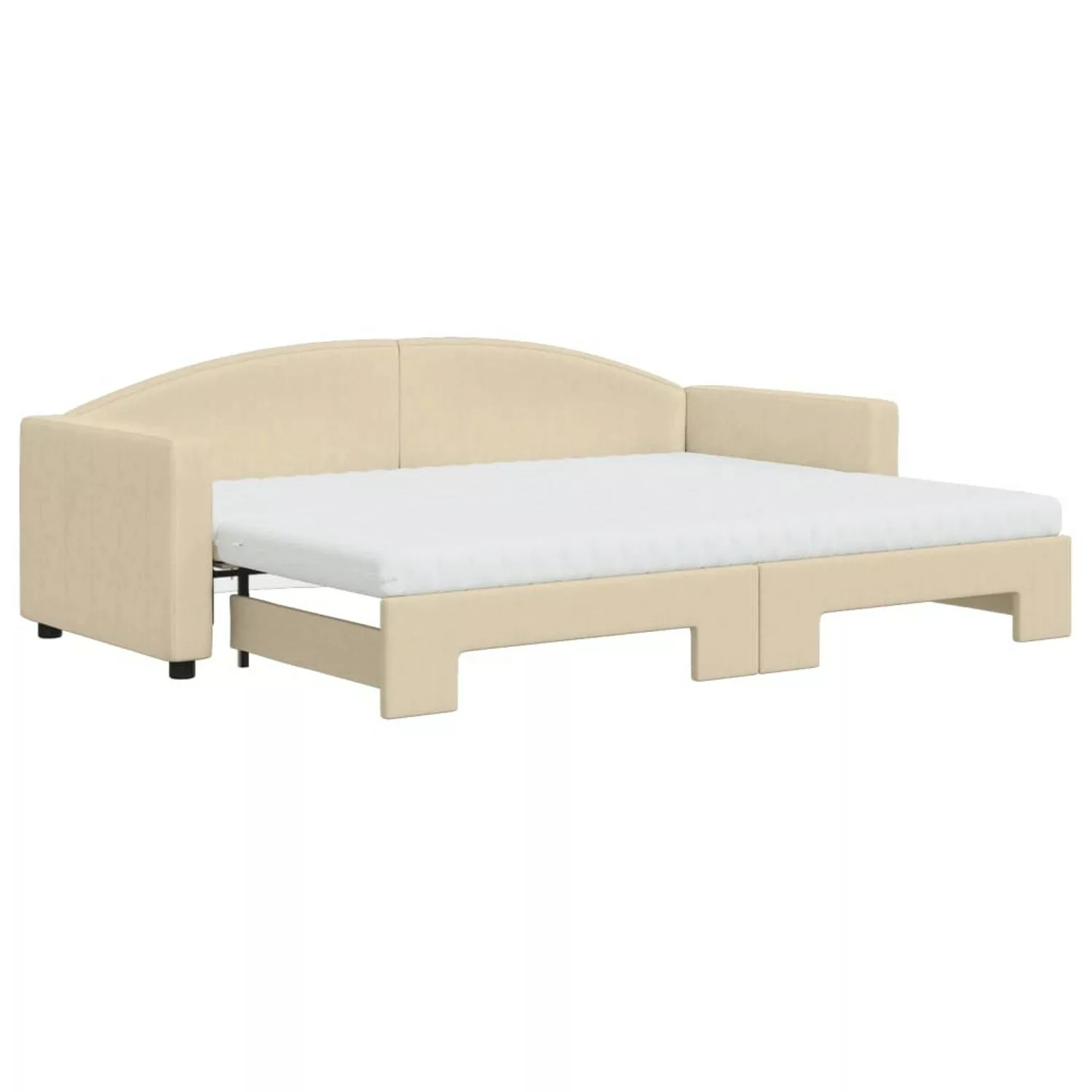 vidaXL Gästebett Gästebett Tagesbett Ausziehbar mit Matratzen Creme 80x200 günstig online kaufen