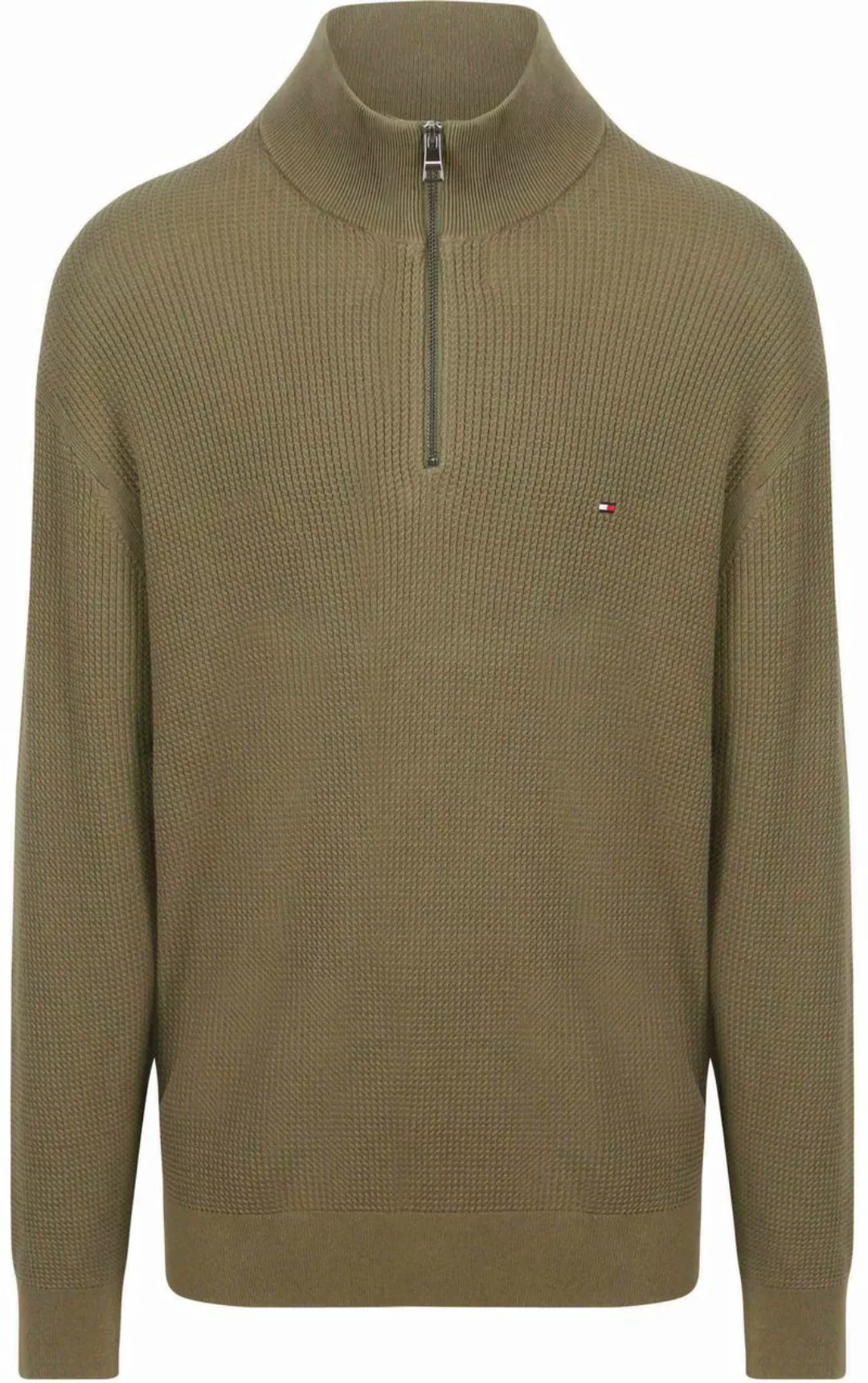 Tommy Hilfiger Big&Tall Half Zip Kabelpullover Olivgrün - Größe 4XL günstig online kaufen