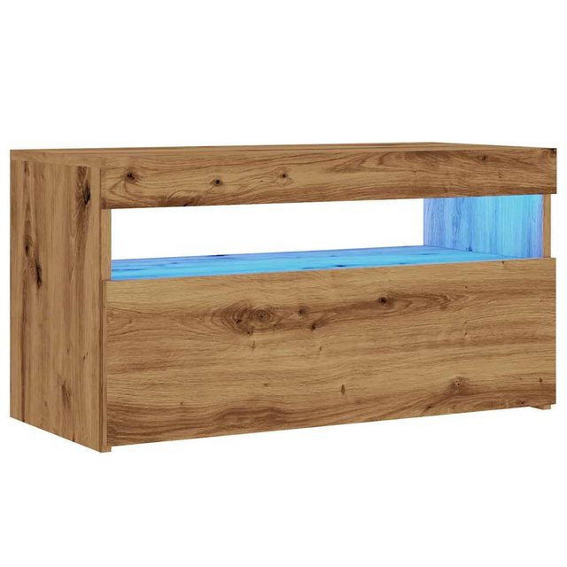 vidaXL TV-Schrank TV-Schränke mit LED-Leuchten 2 Stk. Artisan-Eiche Holzwer günstig online kaufen