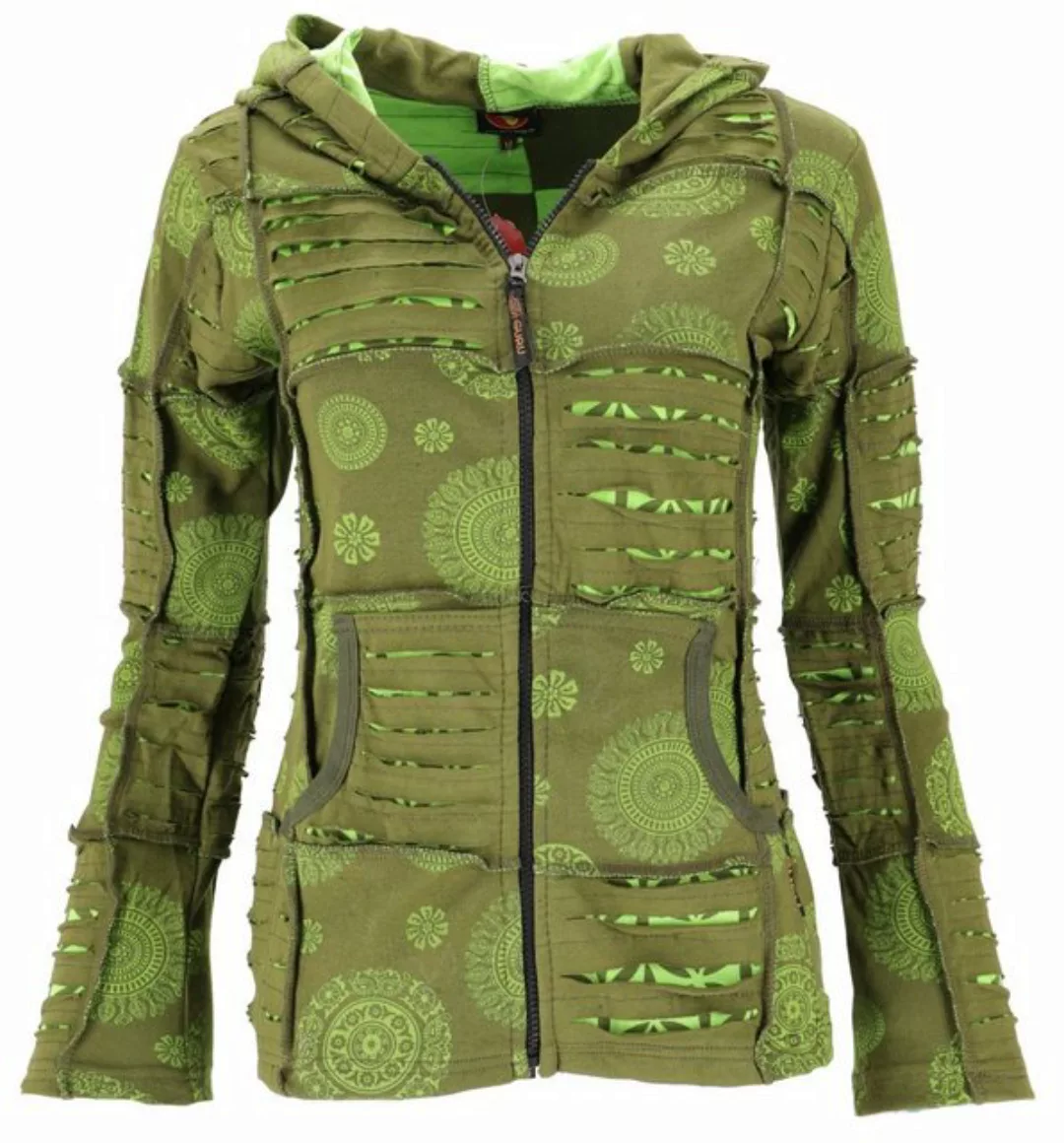 Guru-Shop Langjacke Goa Patchwork Jacke, Boho Kapuzenjacke -.. alternative günstig online kaufen