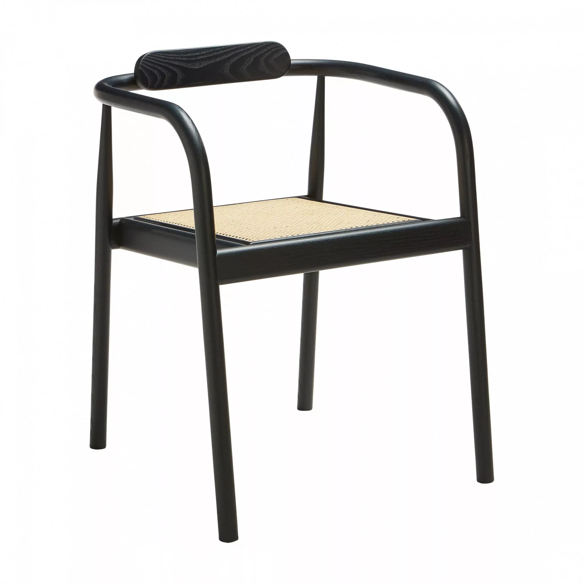 PLEASE WAIT to be SEATED - Ahm Armlehnstuhl - schwarz/Sitzfläche Rattan/BxH günstig online kaufen