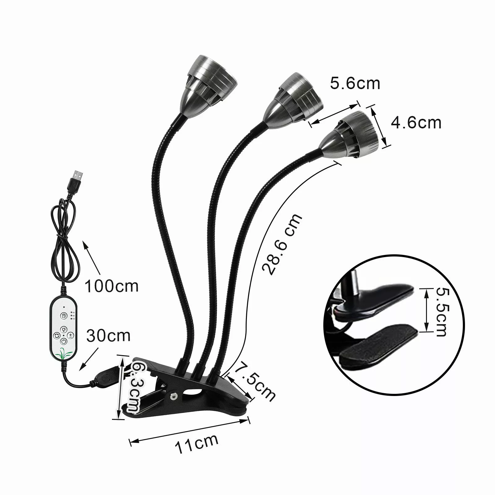 MUPOO Pflanzenlampe Vollspektrum Wachstumslampen Auto Timer,USB günstig online kaufen