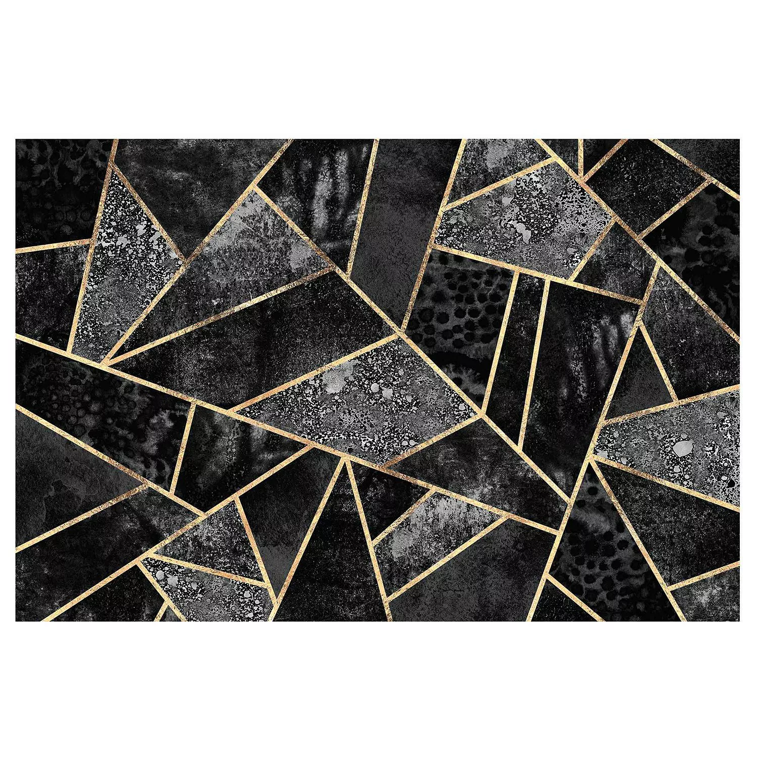 Bilderwelten Fototapete Graue Dreiecke Gold schwarz Gr. 192 x 192 günstig online kaufen