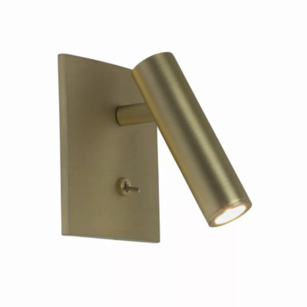 Wandleuchte Enna Square LED gold metall / Drehbare Leselampe - Schalter - A günstig online kaufen