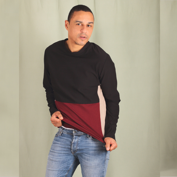 Sweater / Pullover Aus Biobaumwolle "Colorblock" günstig online kaufen