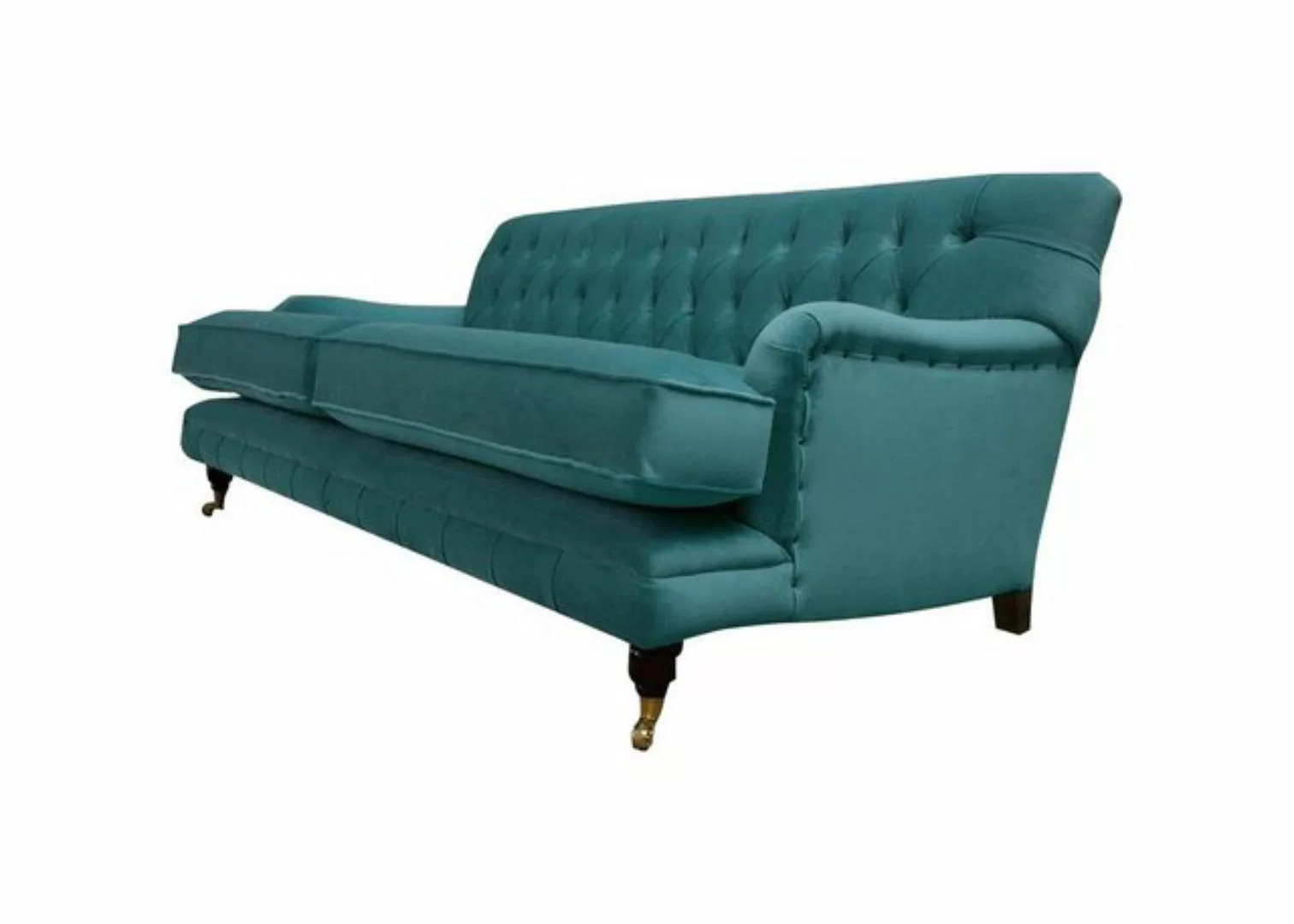 Xlmoebel Chesterfield-Sofa Textil Sofa Couch Polster 3-Sitzer Chesterfield günstig online kaufen