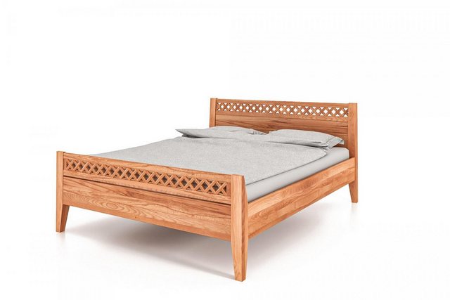 Natur24 Einzelbett Bett Sydo 4 Sonderlänge 100x220 Kernbuche Holzkopfteil h günstig online kaufen