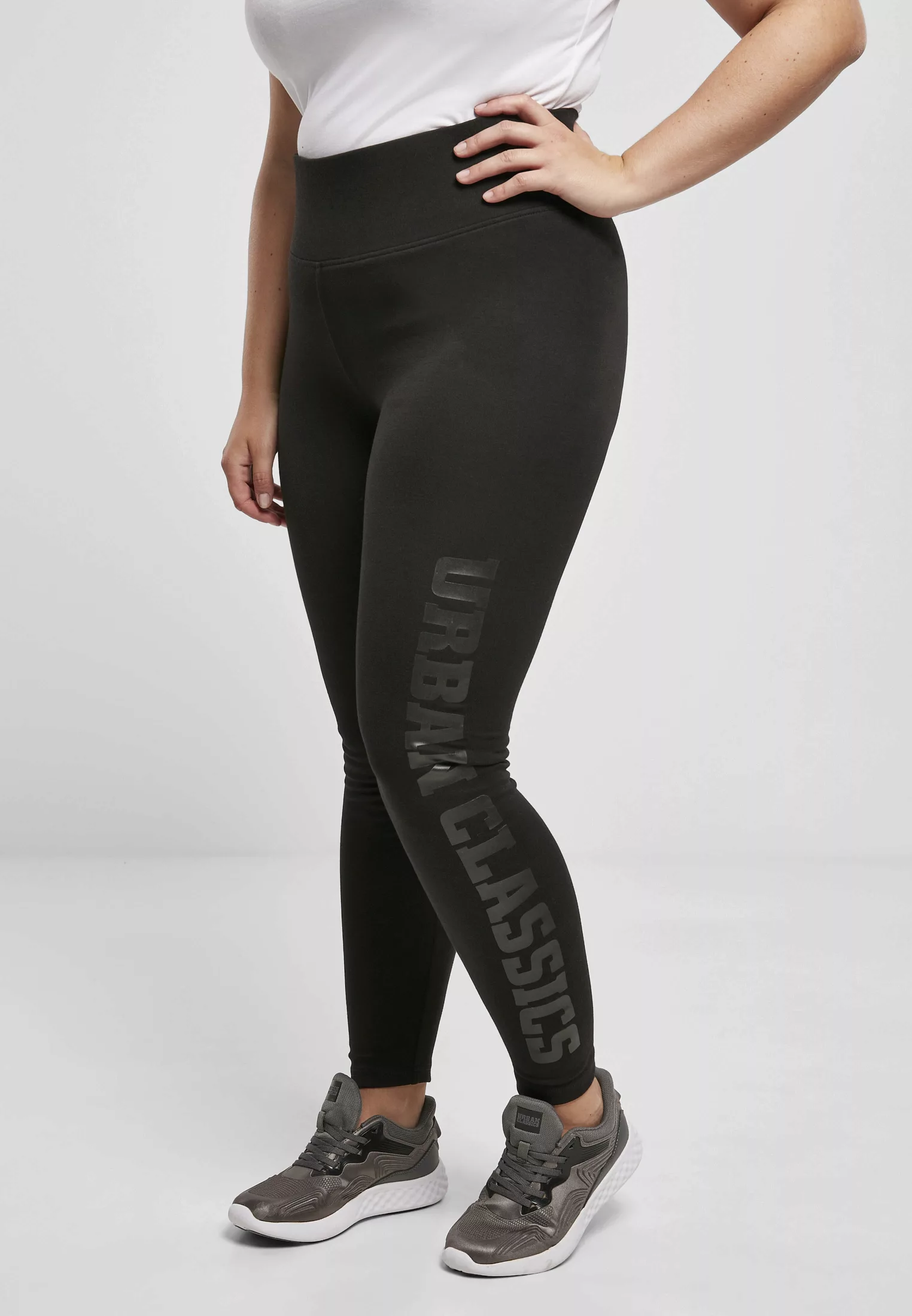 URBAN CLASSICS Leggings "Urban Classics Damen Ladies High Waist Branded Leg günstig online kaufen