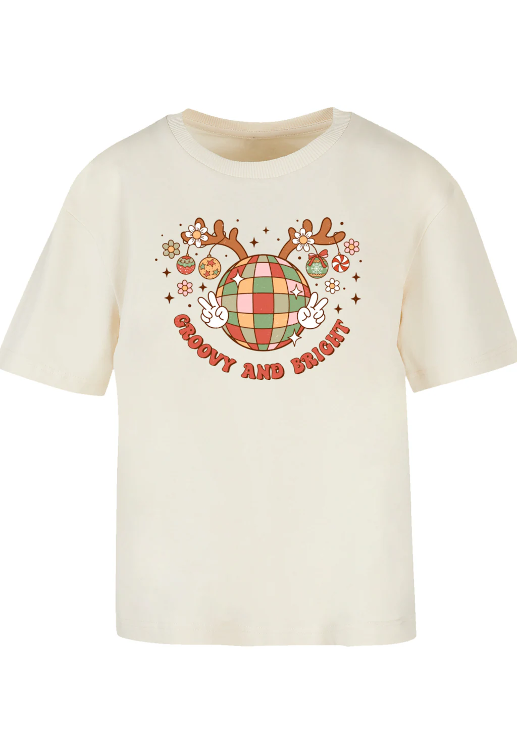 F4NT4STIC T-Shirt Groovy Weihnachten Disco Deer Premium Qualität, Weihnacht günstig online kaufen