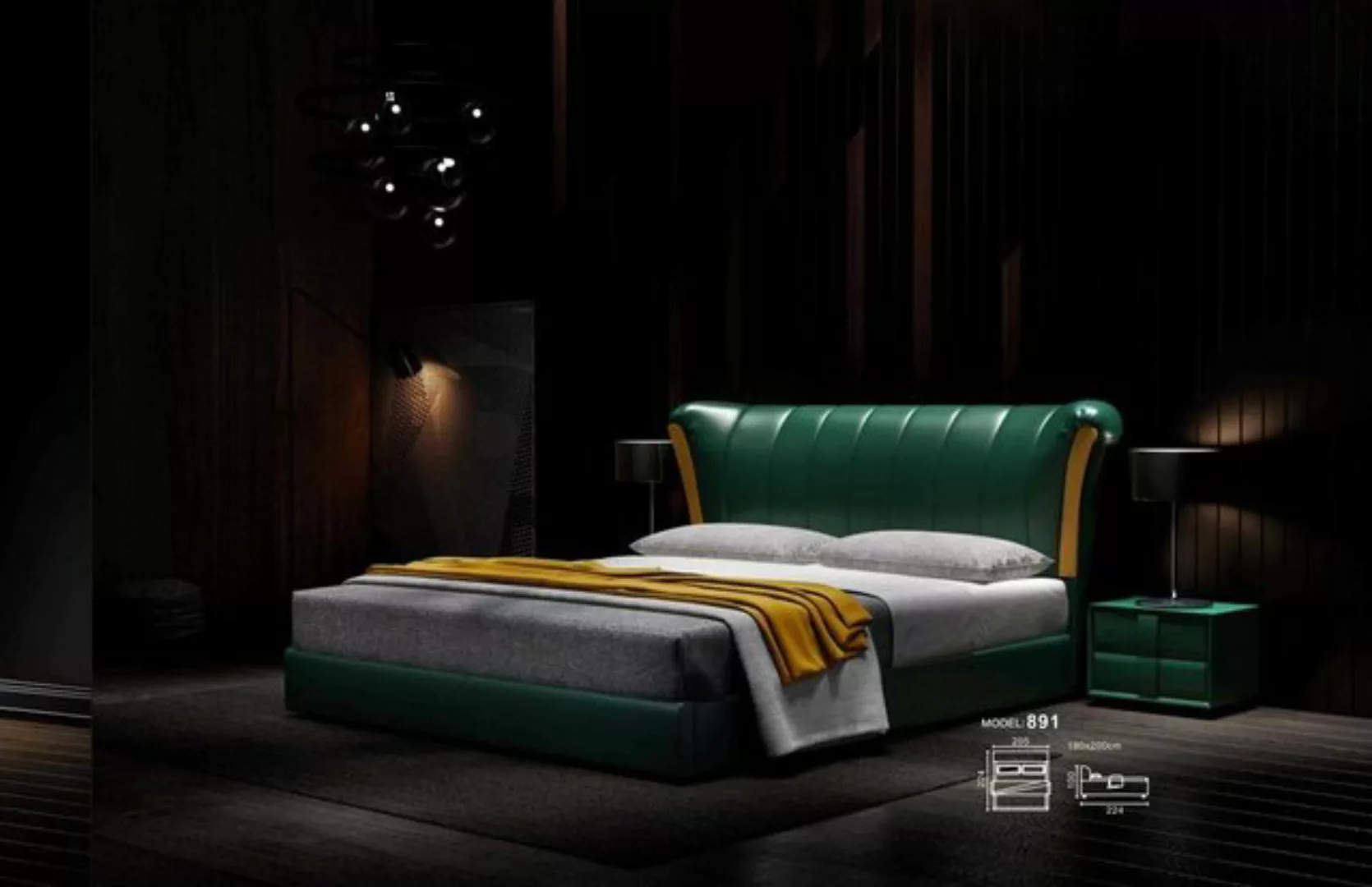 JVmoebel Bett, Bett Polster Klassisches Doppelbett 180x200cm Holz Hotel günstig online kaufen