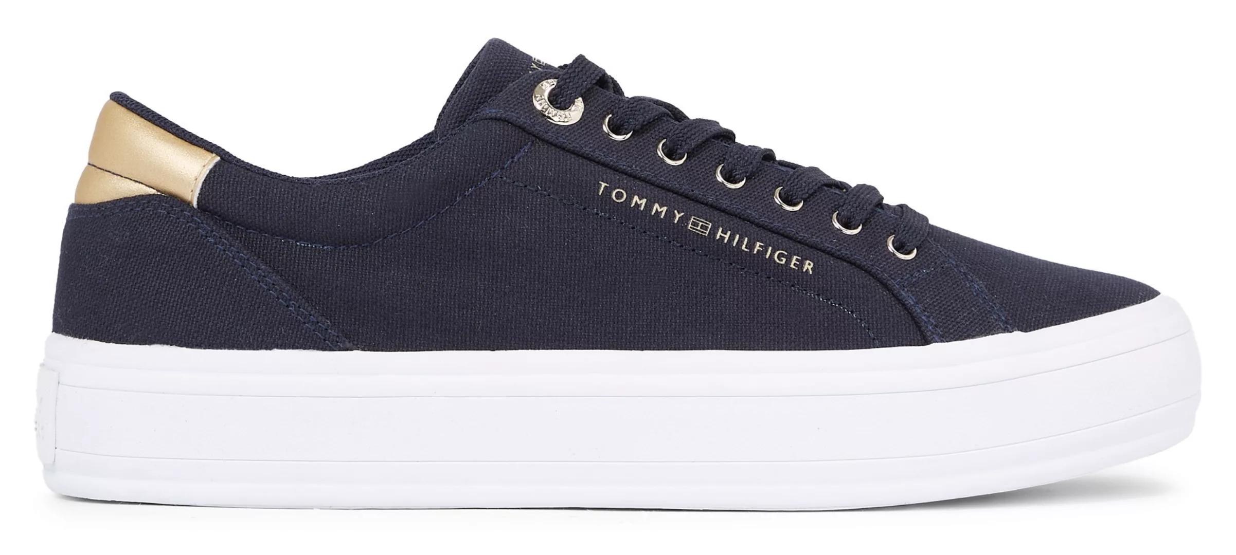 Tommy Hilfiger Plateausneaker "ESSENTIAL VULC CANVAS SNEAKER", Kontrastbesa günstig online kaufen