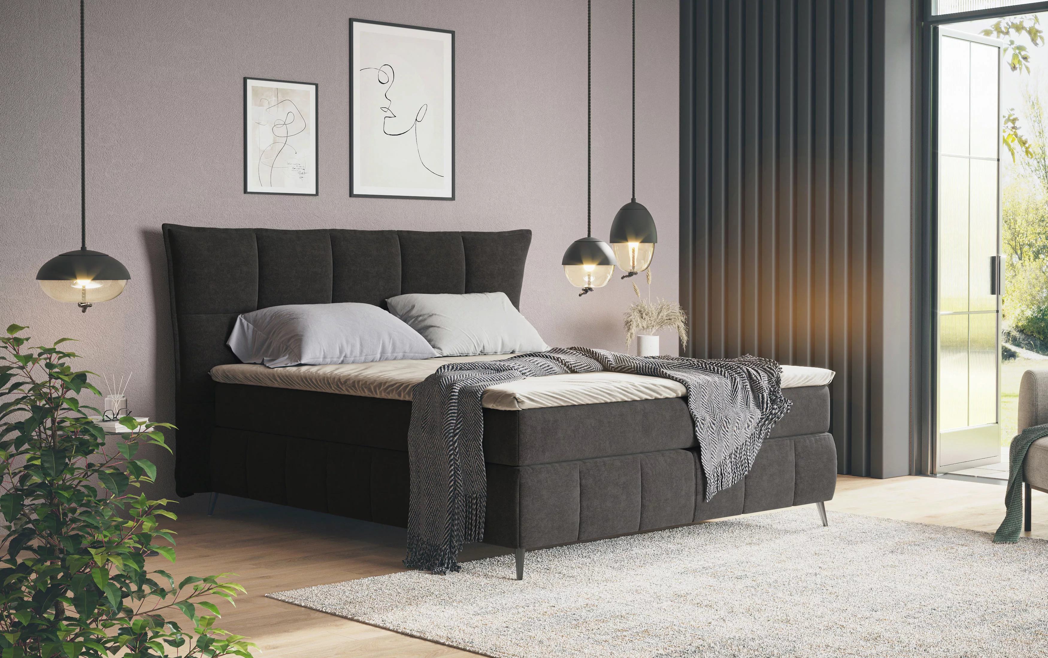 COTTA Boxspringbett "Sarah", inkl. Topper, 2 Matratzenkerne, Härtegrade H2, günstig online kaufen
