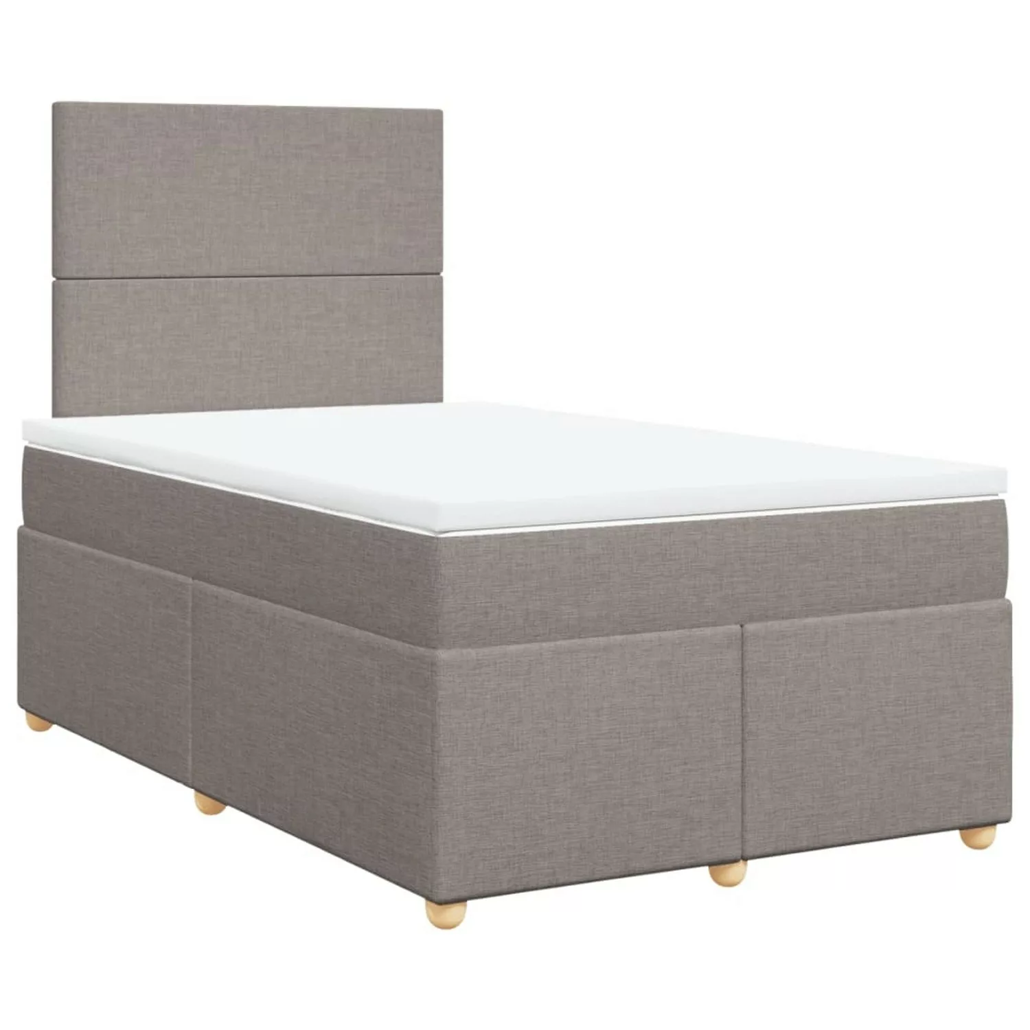 vidaXL Boxspringbett, Boxspringbett mit Matratze Taupe 120x200 cm Stoff günstig online kaufen