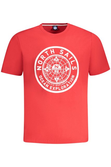 North Sails T-Shirt Herren Kurzarm-T-Shirt Rot - Rundhals mit Druck und günstig online kaufen