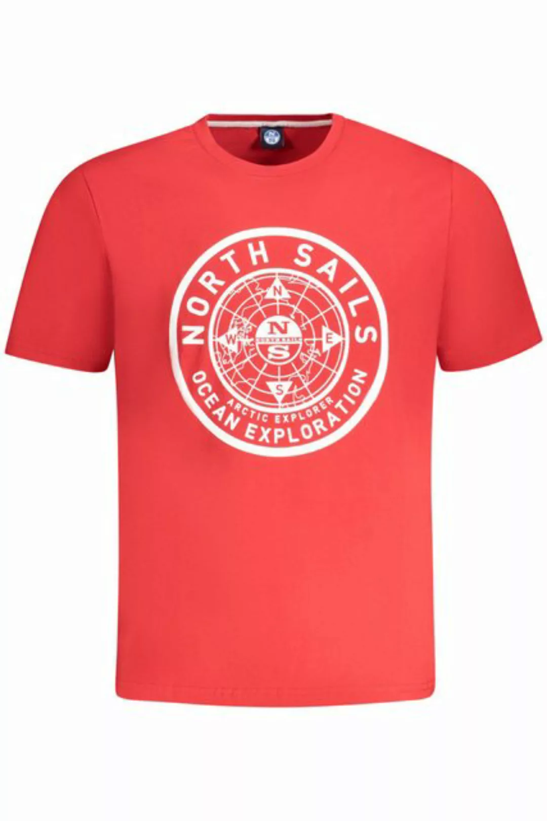 North Sails T-Shirt Herren Kurzarm-T-Shirt Rot - Rundhals mit Druck und günstig online kaufen