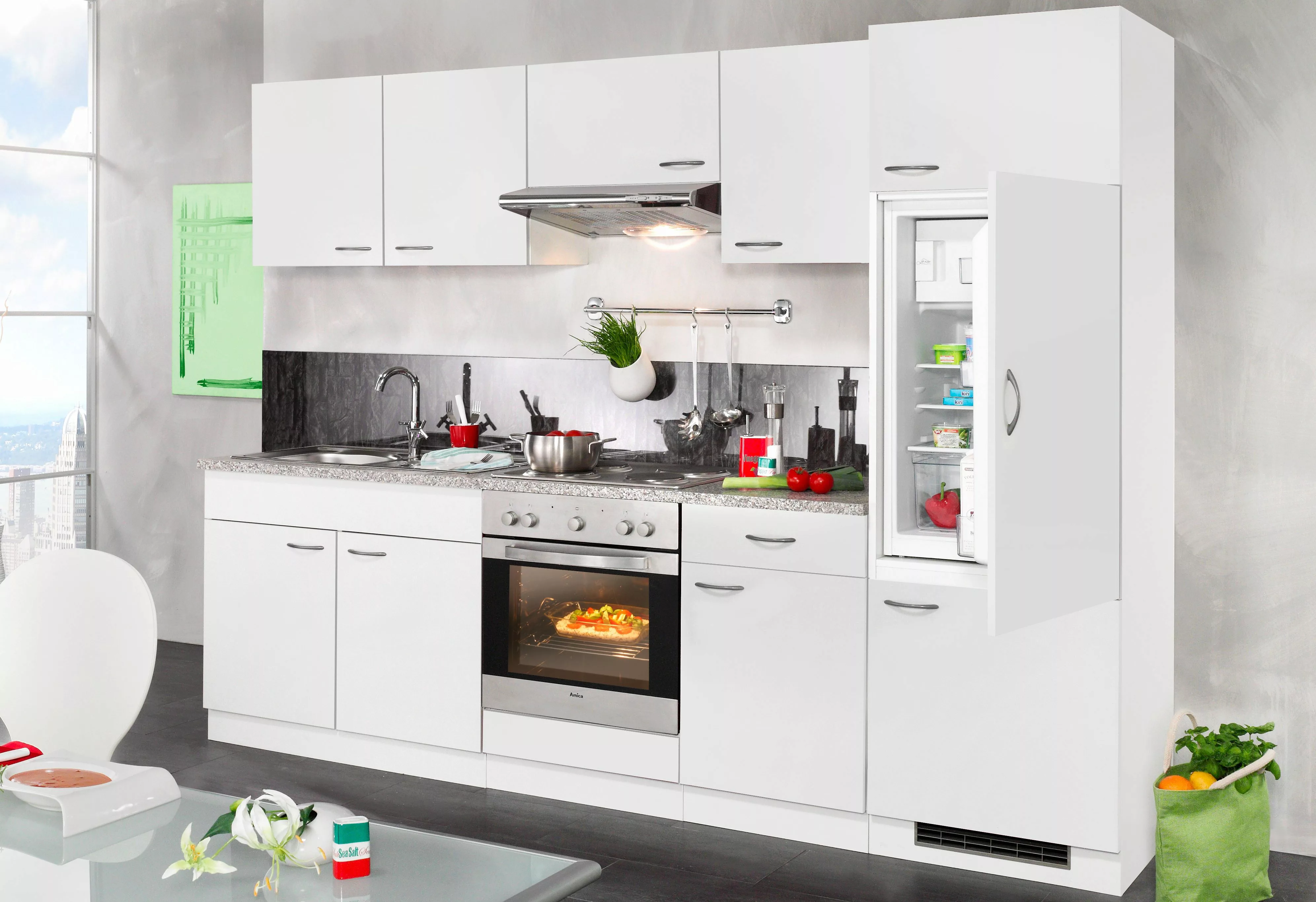 wiho Küchen Küchenzeile "Valencia", mit E-Geräten, Breite 270 cm günstig online kaufen
