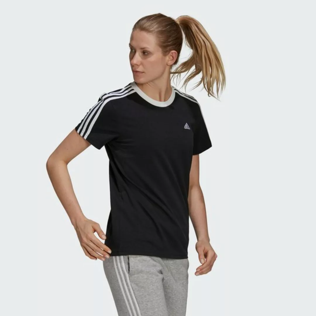 Adidas 3 Stripes Bf Kurzärmeliges T-shirt M Black / White günstig online kaufen