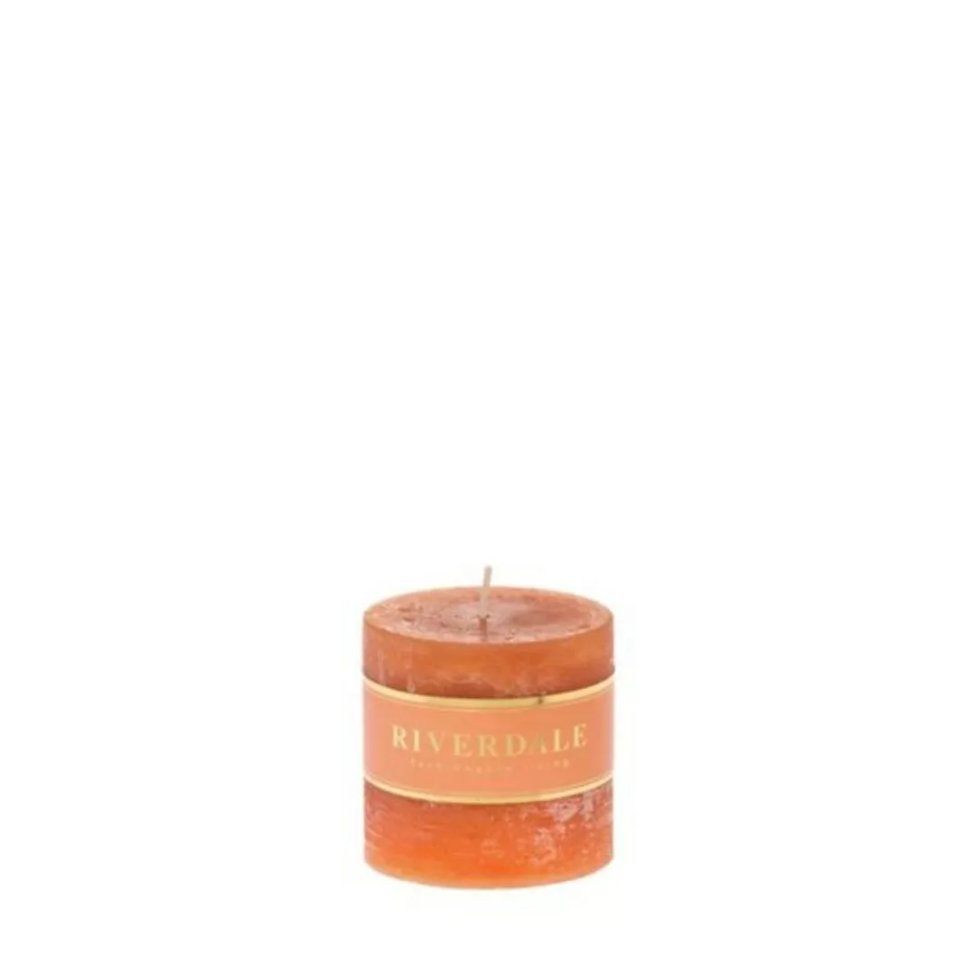 Kerze 7x7 cm orange glatt günstig online kaufen