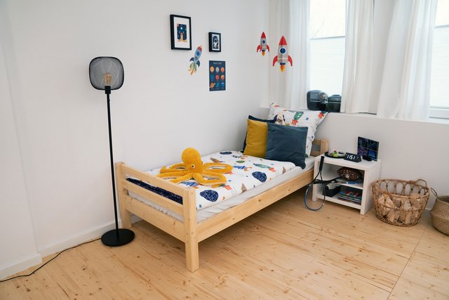 WOMONY Etagenbett Stockbett / Grundbett, 90 x 200 cm, Fichte, Massivholz günstig online kaufen