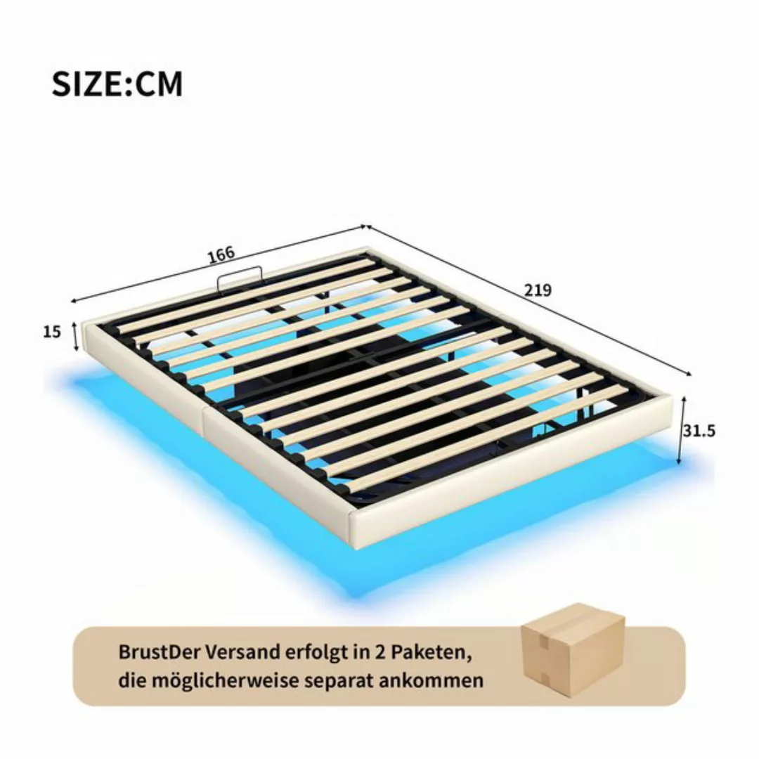 Furnishings Home Polsterbett 160x200cm PU hydraulisches Doppelbett mit Stau günstig online kaufen